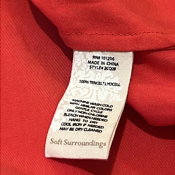 NEW SOFT SURROUNDINGS‎ EMBROIDERED SALMON POPOVER SHIFT DRESS LARGE Career Soft - Picture 12 of 16
